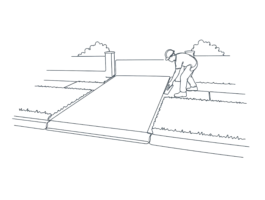 Line drawing of concrete crossovers work on the Gold Coast