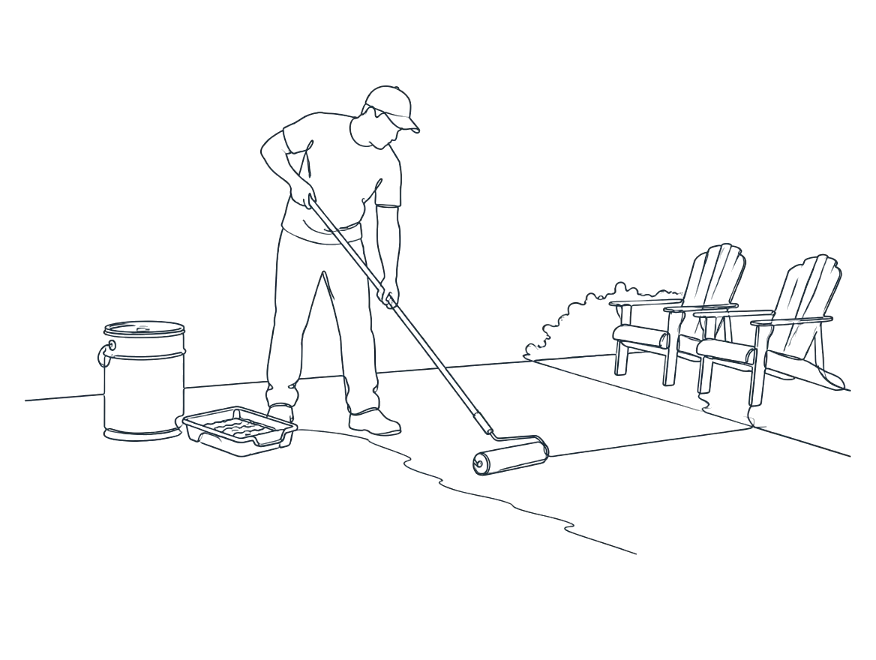 Line drawing of concrete sealing & maintenance work on the Gold Coast