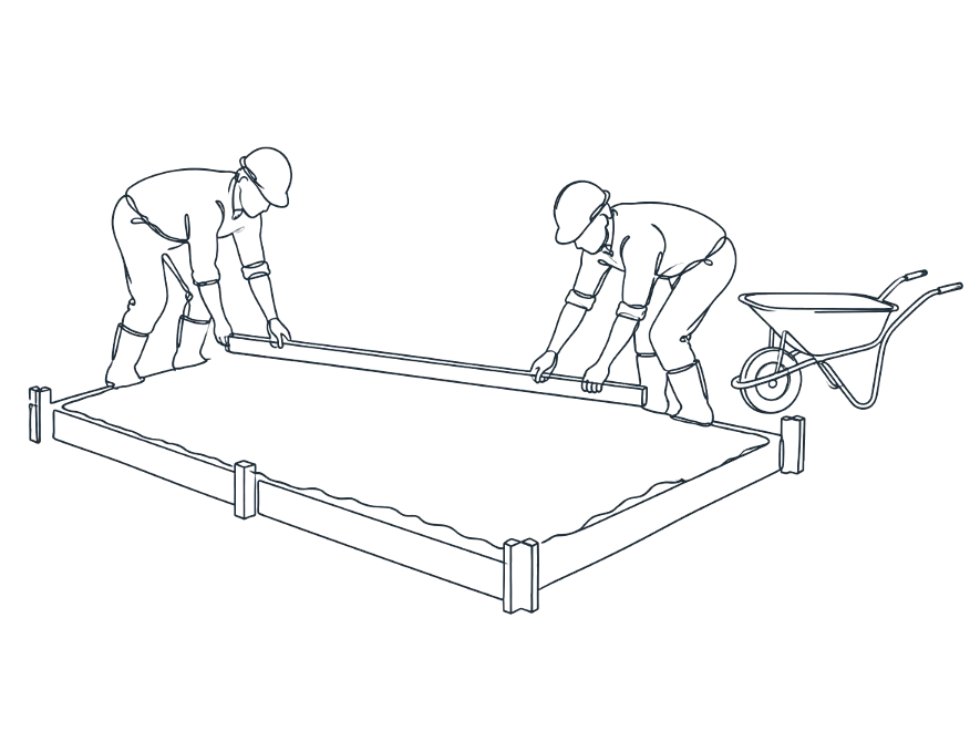 Line drawing of concrete slabs work on the Gold Coast