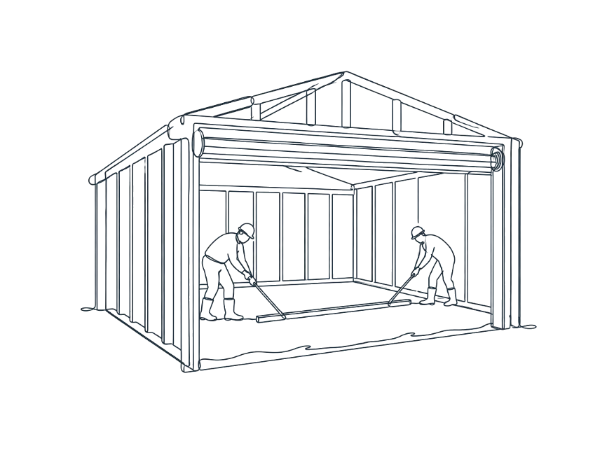 Line drawing of garage slabs work on the Gold Coast