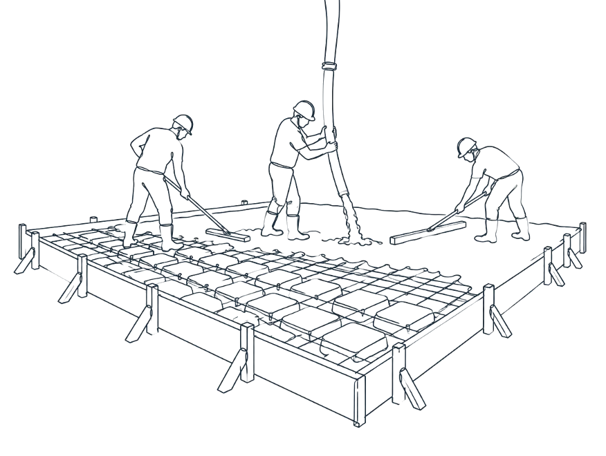 Line drawing of house slabs work on the Gold Coast