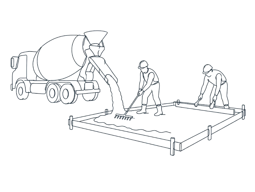 Line drawing of plain concrete work on the Gold Coast