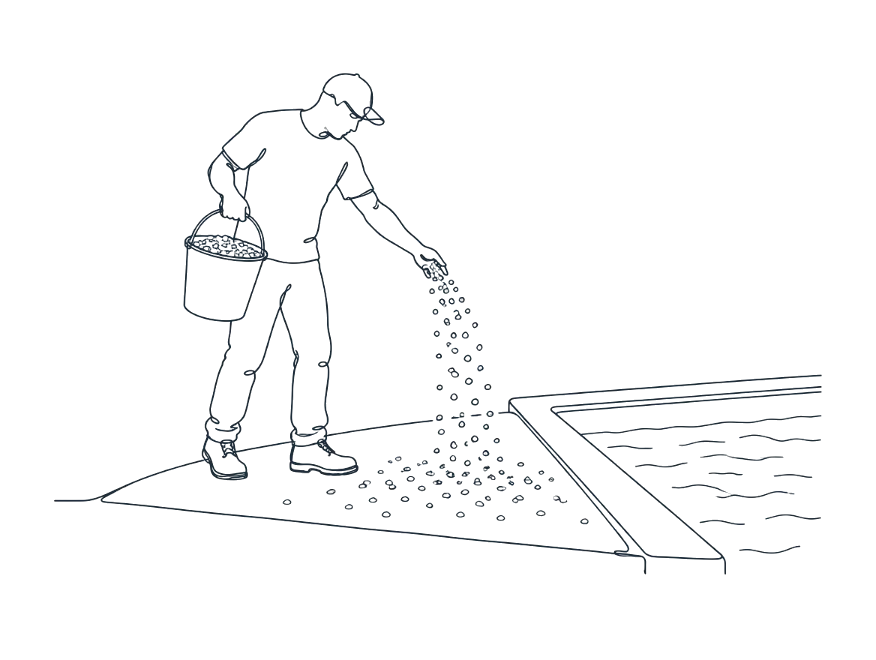 Line drawing of salt finish concrete work on the Gold Coast
