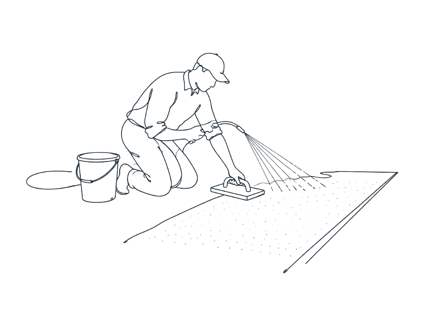 Line drawing of sand finish concrete work on the Gold Coast