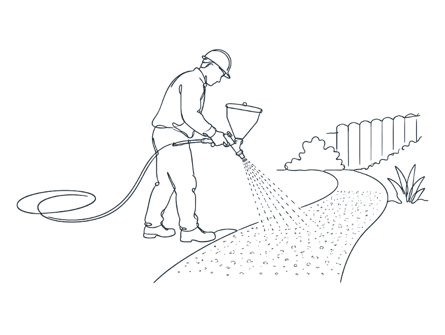 Line drawing of spray-on concrete work on the Gold Coast